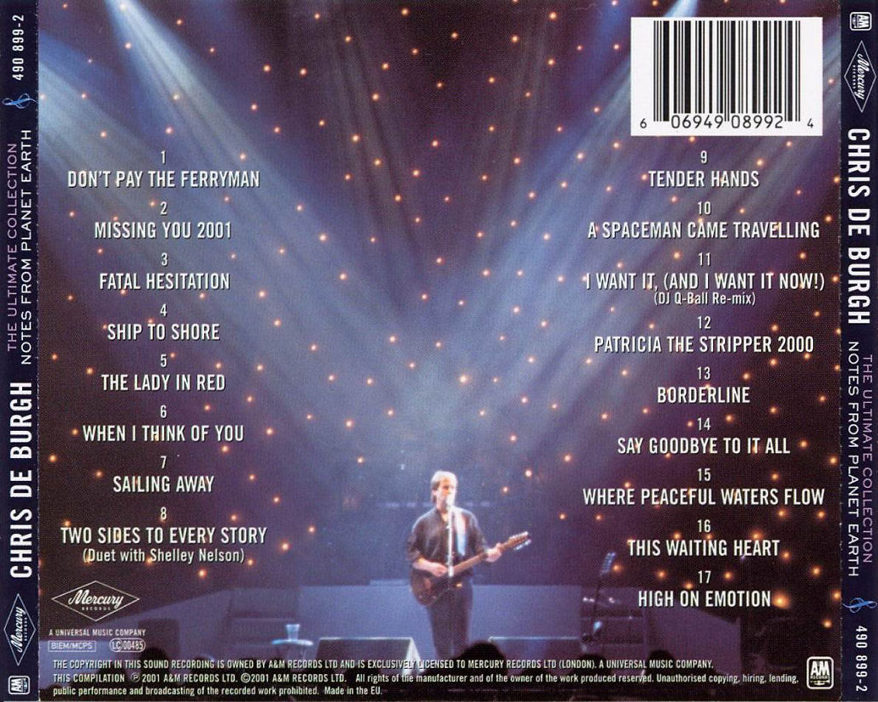 Chris De Burgh  The Ultimate Collection (2001) : Back